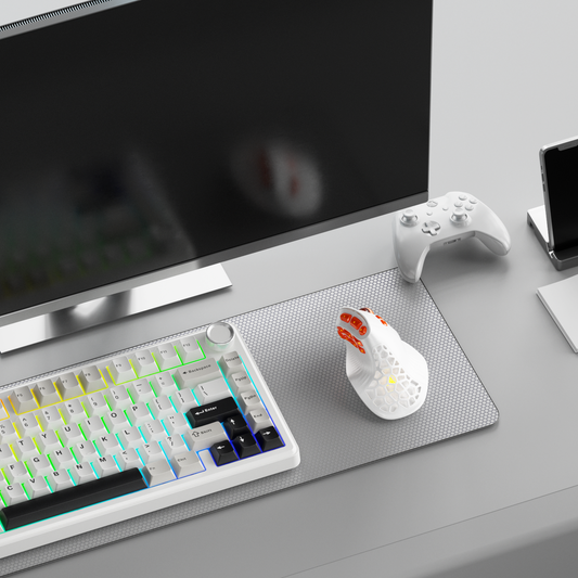 Solakaka E9PRO TriāMode Vertical Ergonomic MMO Gaming Mouse, 10 Programmable Side Buttons, RGB Backlit Rechargeable Wireless Mouse,White-Orange