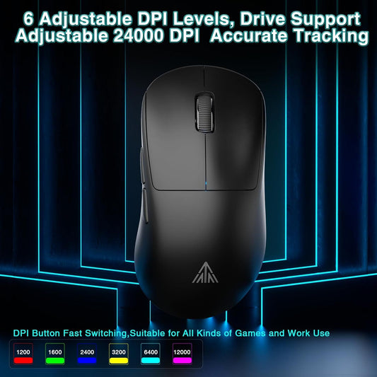 SOLAKAKA SM850 Ergonomic Tri-Mode Wireless RGB Gaming Mouseļ¼black