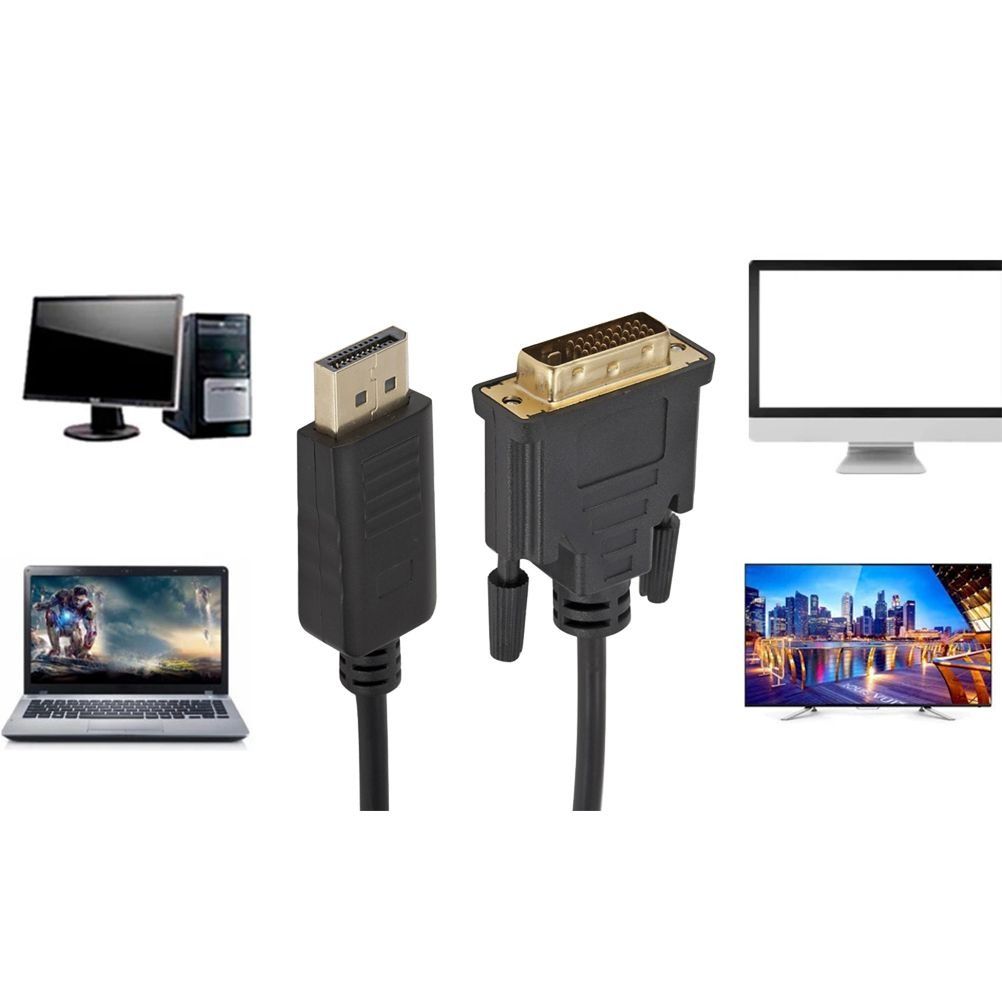 1.8M DP Male to DVI Male Adapter 1080P DP to DVI Adapter Support DP 1.1a