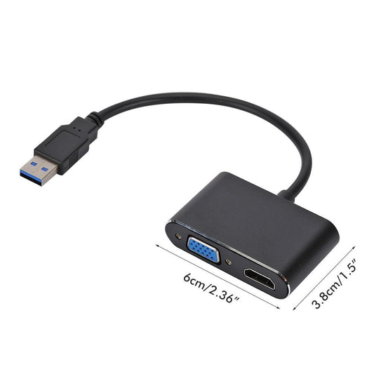 2 in 1 for USB to HDMI and VGA Adapter for 1080p USB 3.0 to HDMI VGA Adapte