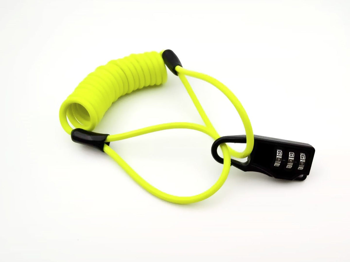Anti-theft Motorcycle Cycling Scooter Bicycle Lock Cable Lock Helmet Lock - Yellow