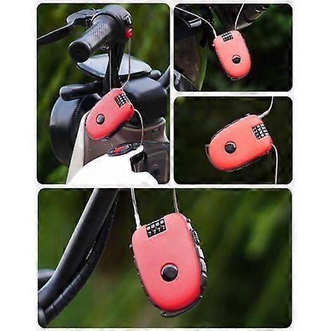 Bike Lock, Bicycle Lock, Cable Lock, Stroller Lock with 70cm Retractable Cable for Bicycles, Skis, Snowboards and Strollers