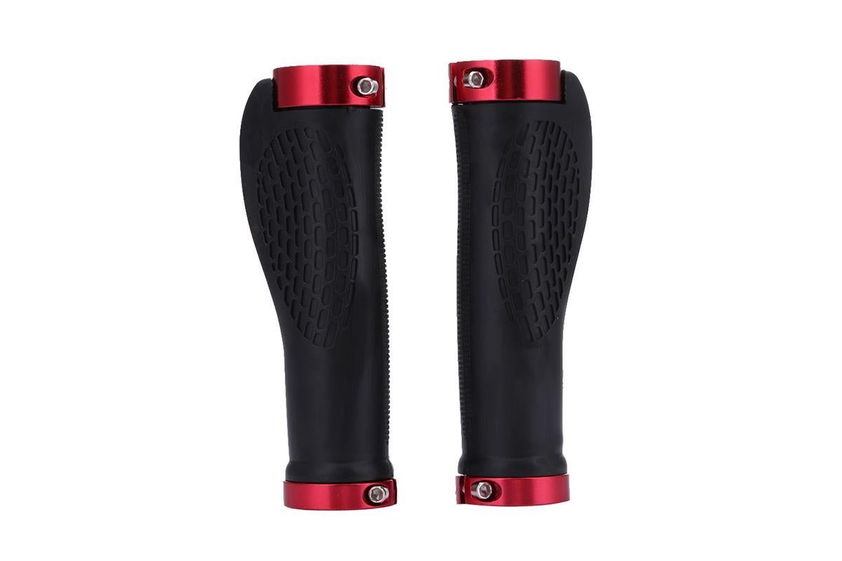 Cycling Lock-On MTB Ergonomic Mountain Bike Rubber Grips Bicycle Handlebar - Red