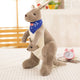 Jue Bei Kangaroo Plush Toy 35cm Gray blue scarf