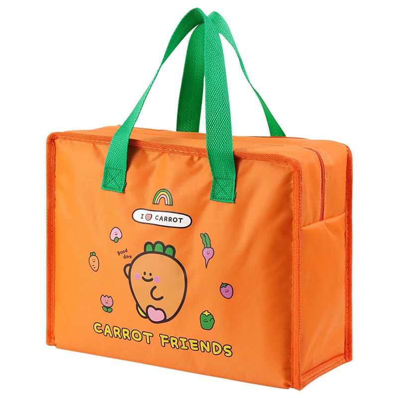 daidweil Kids Cartoon Insulated Lunch Bag Oxford Cloth Green