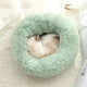 Plush Pet Nest Soft Donut Cat Bed – Cozy Round Couch for Cats and Small Dogs, Comfortable Sleeping Spot for Warmth and Deep Sleep, Suitable for Indoor Home Use (S, Green)