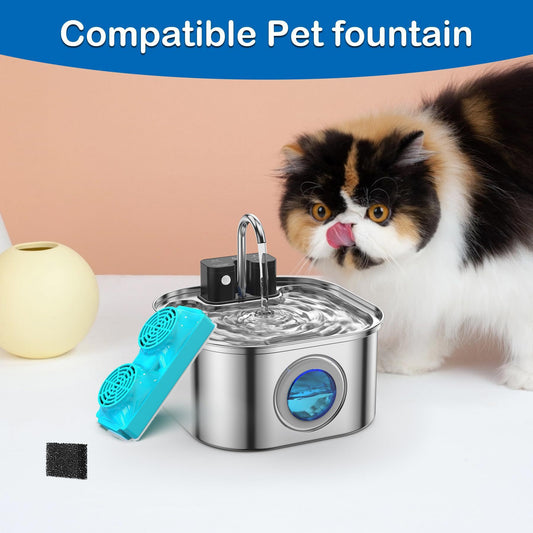 Universal Replacement Pet Water Fountain Filter Cartridge with Dual-Wing Design – Activates Carbon Filtration for Fresh, Clean Water, Perfect for Cats and Small Pets (Filter×3)