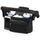 Multifunctional Stroller Organizer Bag – Universal Hanging Storage Pouch with Insulated Bottle Holder, Detachable Pouch, and Adjustable Straps, Doubles as a Crossbody Diaper Bag for On-the-Go Convenience (Black)