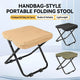 Ultra-Light Portable Folding Stool with Carry Handle – Compact Handbag-Style Camping Seat for Outdoor Adventures, Travel, Queuing, and Picnics, Heavy-Duty Aluminum Alloy Frame, Supports Up to 120kg (L, Black)