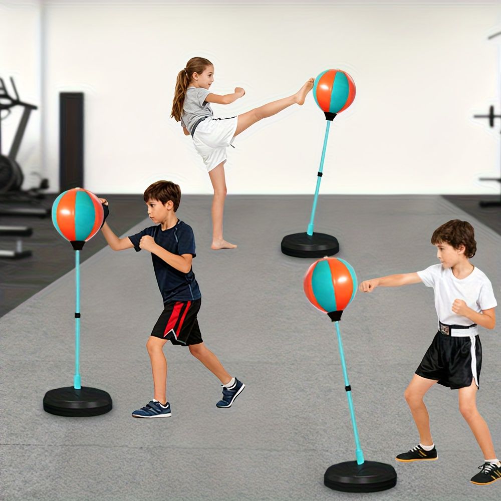 Black kids punching ball, boxing set for kids, martial arts toy for kids, adjustable punching ball, durable punching ball, children's fitness toy, active play equipment Australia