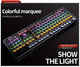 Black Magenta RGB mechanical keyboard, colourful keyboard, marquee light keyboard, gaming keyboard Australia, backlit mechanical keys, USB mechanical keyboard, tactile keyboard for work and play