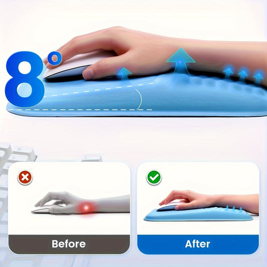 Gray Vaydeer Ergonomic Mouse Pad with Cushioned Wrist Rest and Smooth Tracking Surface