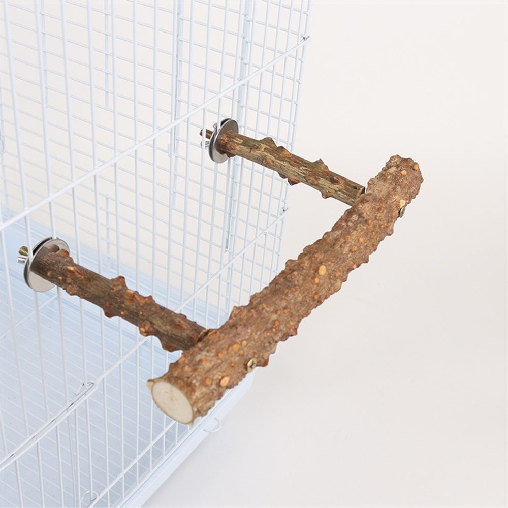 Large Natural Pepper Wood Parrot Stand Branch, Wooden Perch for Parakeet Cockatiels Conures Lovebirds Budgies, Birdcage Accessories