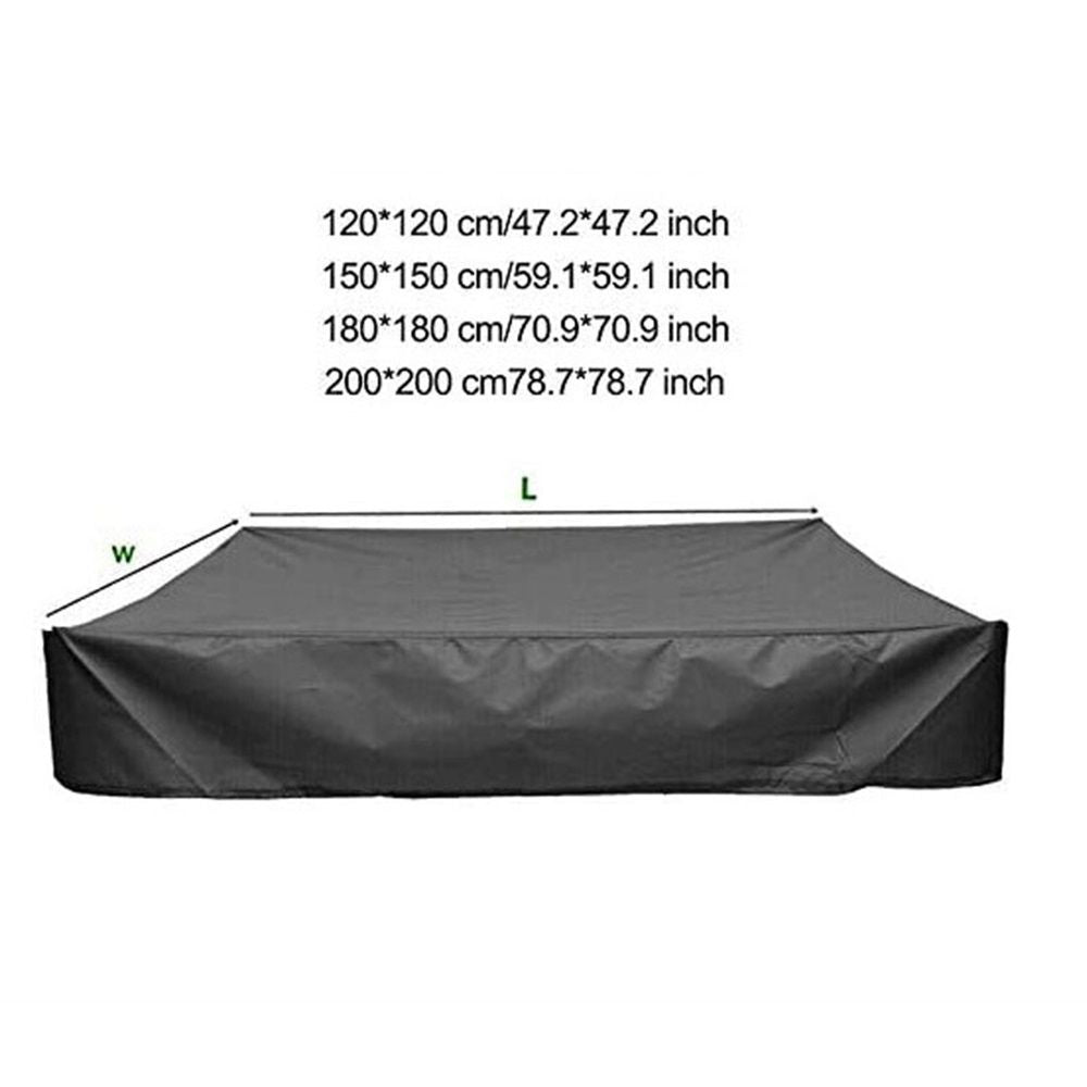 Sandbox Cover, Heavy Duty Waterproof Sand Box Cover, Suitable Use as Kids' Outdoor Square Sandbox Lid (Black,120*120*20cm), Only Cover