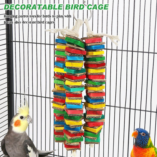 Tastic Triple Tower of Shredded Fun Medium Bird Toy for Grey Conures Sun Conures Small Cockatoos Quakers and Similar Small to Medium Sized Birds
