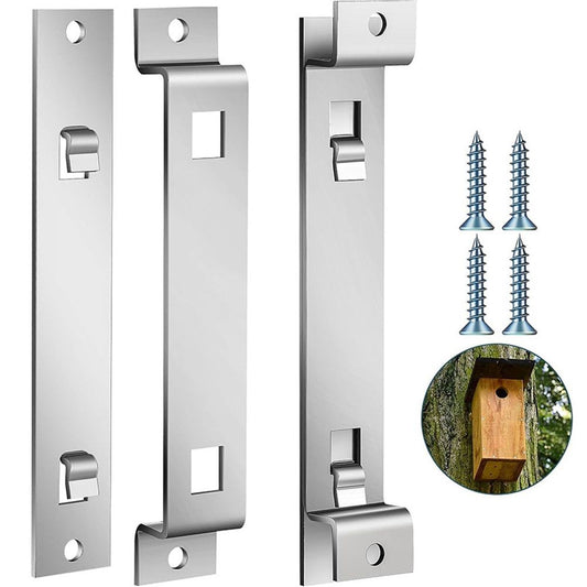 3 Sets Bird House Hanger Bracket, Rust Proof Galvanized Steel Bird House Kit, Stable Mounting Bracket with Screws for Securing and Stabilizing Bird Houses Nesting Boxes Feeders