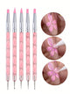 5Pcs Acrylic Nail Art Silicone Brush Pink Carving Painting Tips UV Gel DIY Polish Dual Head Modeling Drawing Sculpture Manicure Dotting Tools
