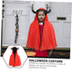 1pc Horn Cloak Boys Suits Halloween Costumes Witch Costume Halloween Costumes Cape Role Play Cloak(red)