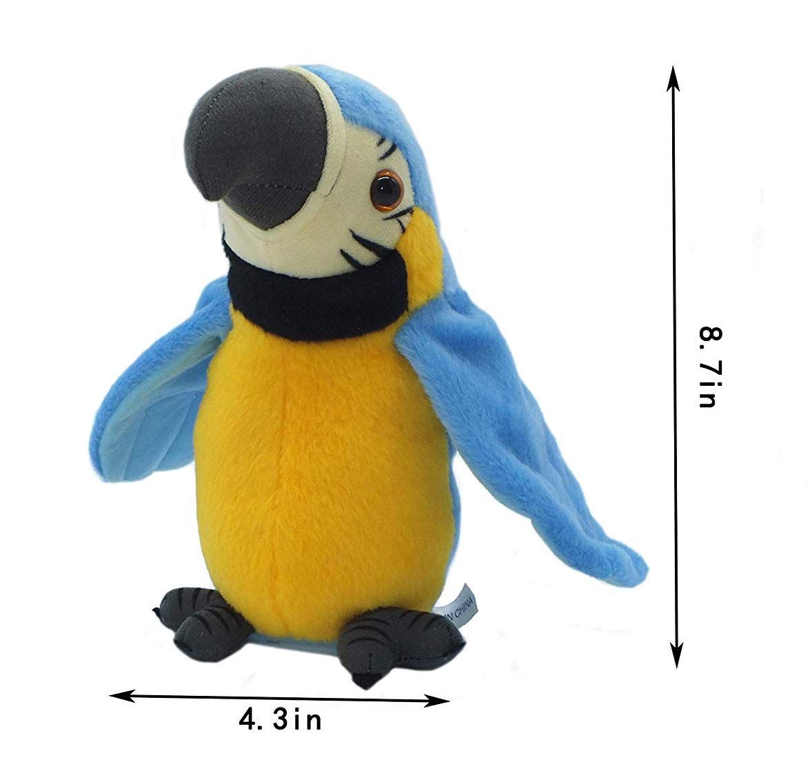 Talking Parrot Repeats What You Say Mimicry Pet Toy Plush Buddy Parrot Electronic Pet Talking Plush Toy for Children Gift