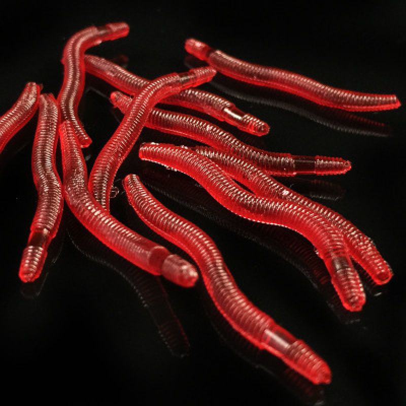 100Pieces Fake Earthworm Plastic Lifelike Worm Soft Stretchy Rubber Earthworms Trick Toy for Halloween April Fool's Day Party