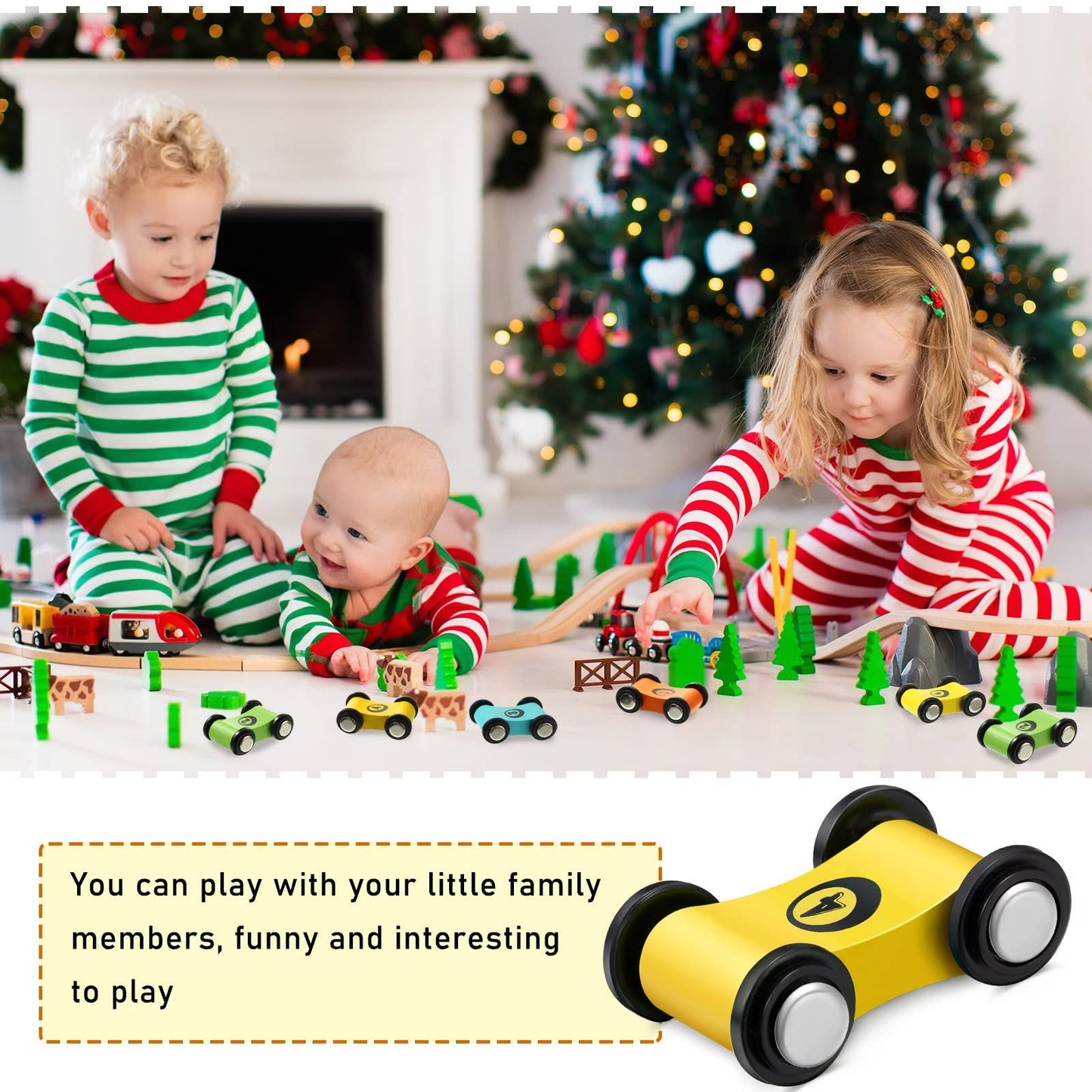 8 Pieces Wooden Mini Car Wood Race Car Kids Wooden Track Colorful Car Ramp Toy Replacement Car Toy Vehicle Play Sets