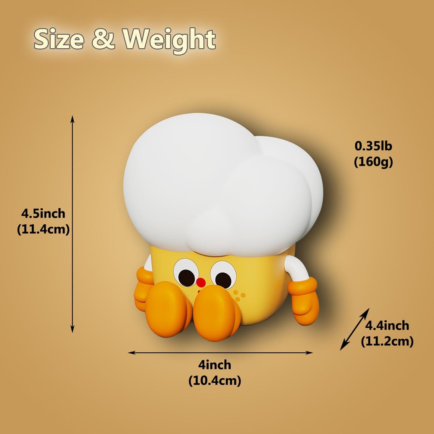 Silicone Nursery Night Light Baby Room Decor Desk Lamp Toys,Bedroom Decorations Gifts for Toddlers,Girls and Boys,Baby,(Popcorn)