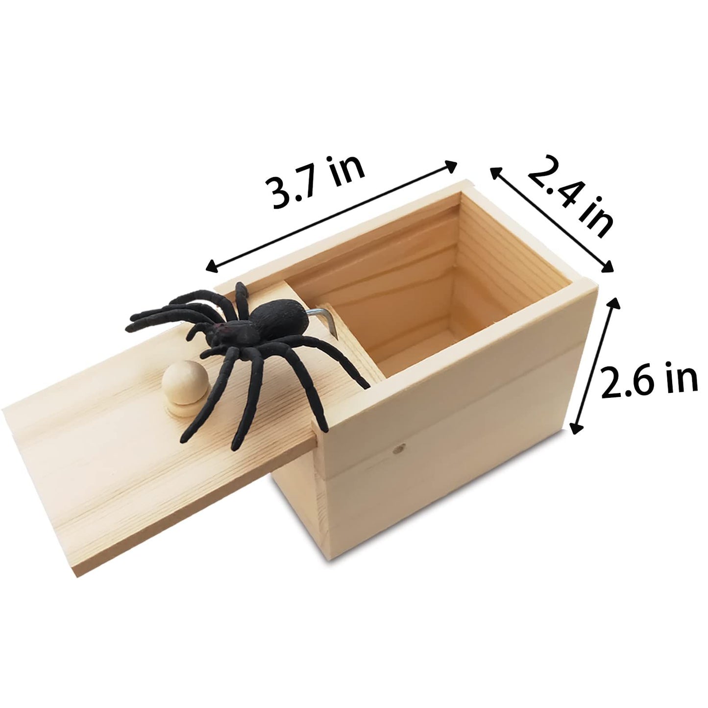 Fake Spider in a Box Prank Gift for Adults Kids,Handmade Wooden Pop Out Scare Surprise Boxes Joke Toys Halloween