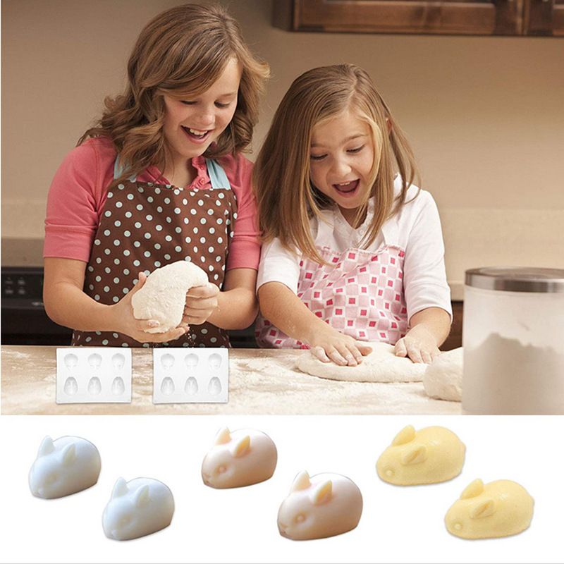 3D Easter Bunny Silicone Mold for Baking Rabbit Shape Mousse Cake, French Dessert, Chocolate, Pastry, Pudding, Jelly