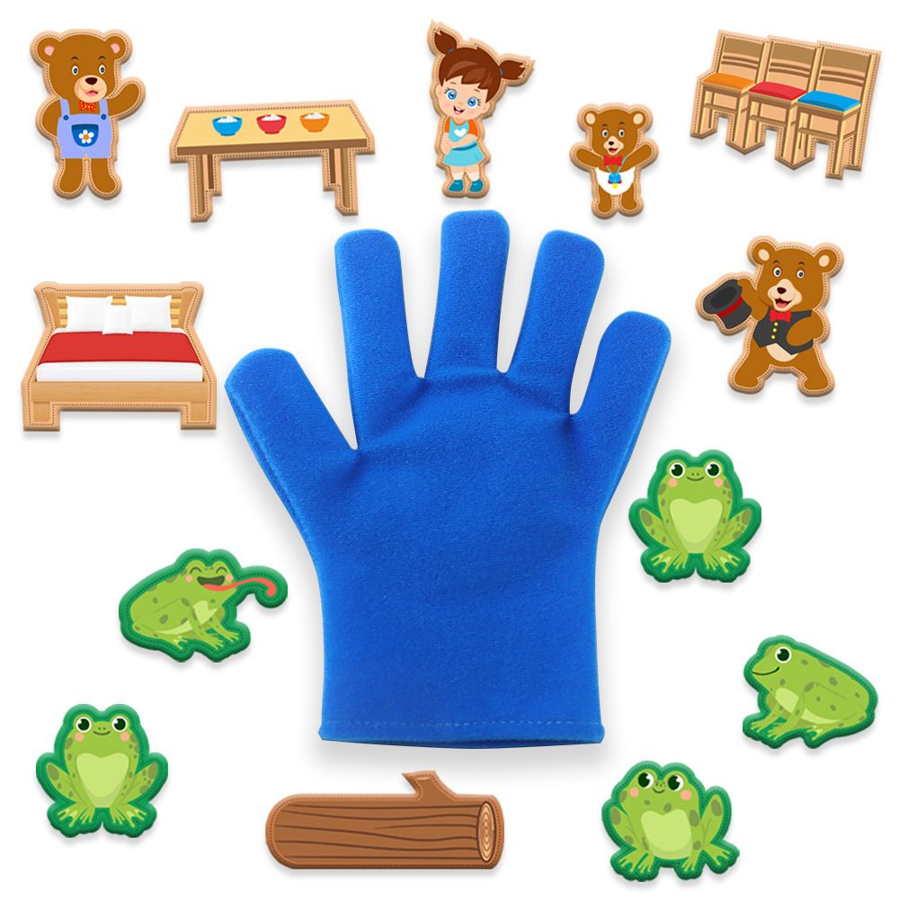 Hand Puppets Set for Kids and Adults Glove with Felt Details Perfect for Storytelling Role-Playing Puppet Theatre Gift for Children