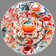 Various Crab Vinyl Stickers for Girls Boys Teens Kids |50 Pcs| Cute Cartoon Waterproof Stickers for Water Bottle Laptop Flasks