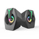 LED Computer Speaker USB Powered 3.5mm Stereo Audio Desktop Speakers for PC, MP3 Player, Laptop, Smartphone (Black)