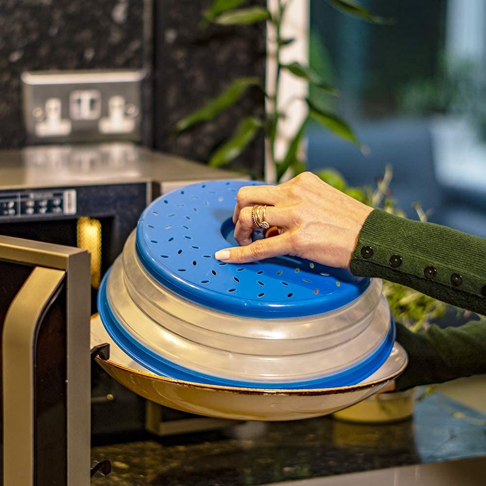 Microwave Splatter Guard Cover - Collapsible Lid for Food Protection and Easy Storage - BPA-Free, Dishwasher Safe