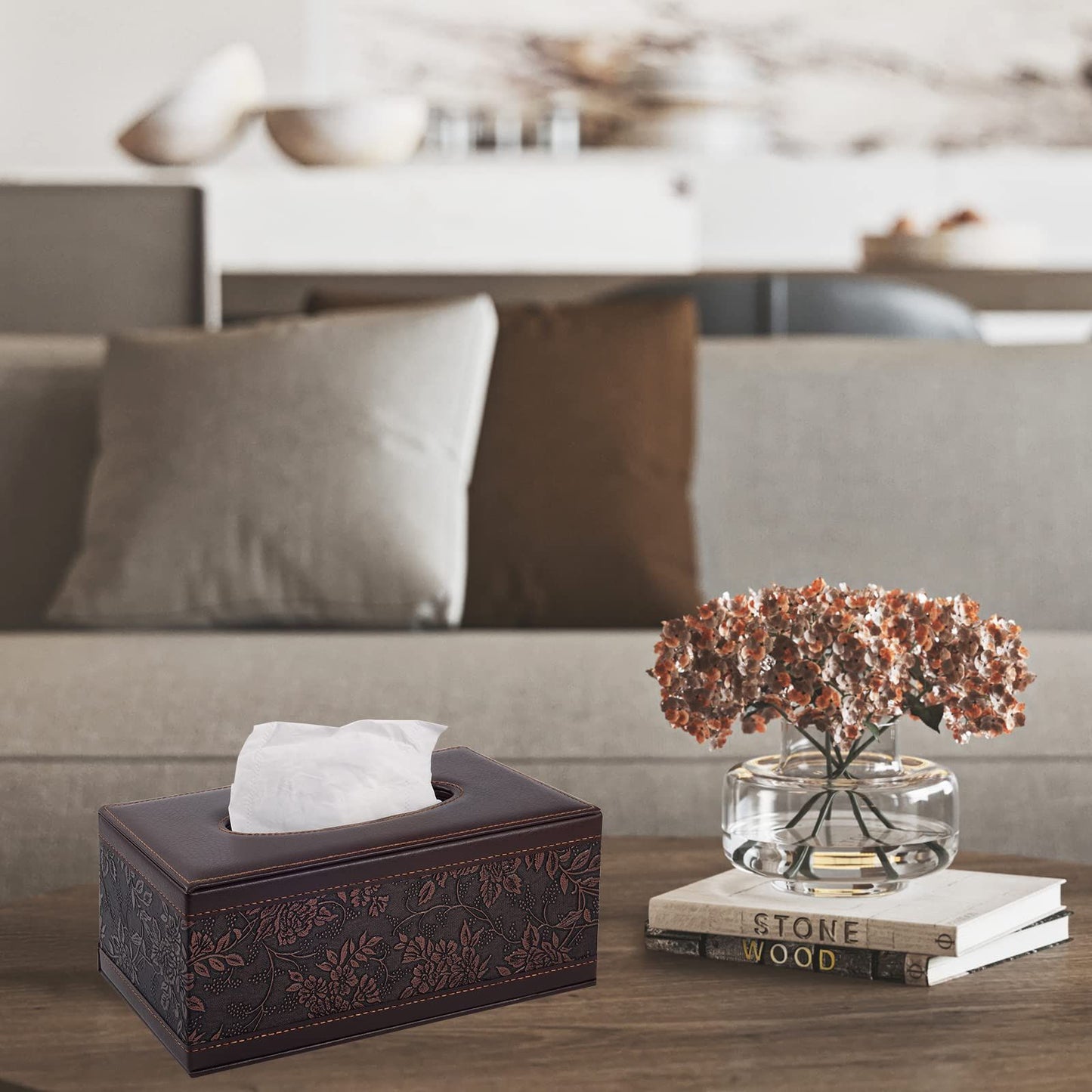 Fashionable leather living room, household paper box, business hotel KTV dining table, leather tissue box