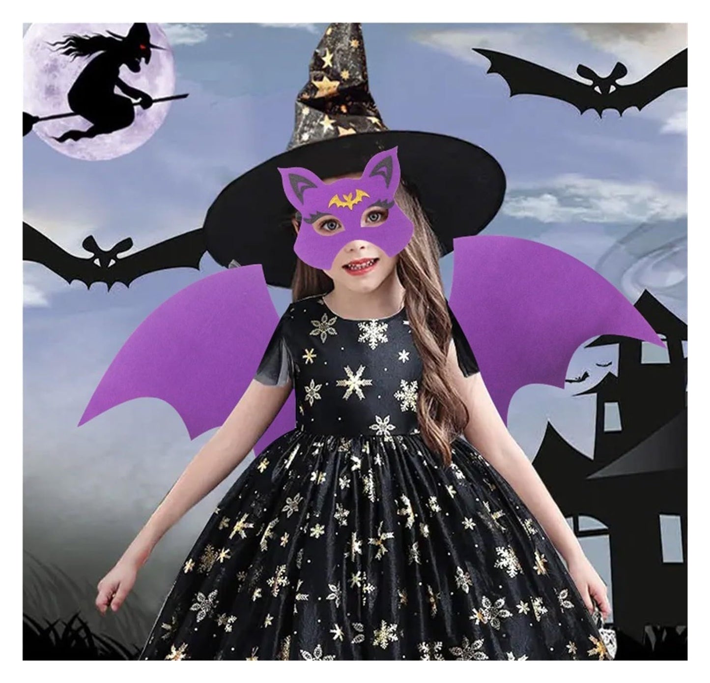 2-piece Bat Wings With Mask Cosplay Performance Decoration Props, Suitable For Children 0-5 Years Old