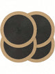 15 Inch Black Round Woven Placemats Set of 4 – PP Woven with Wide Paper Edges, Washable, Heat Resistant, for Parties, Indoor/Outdoor Use Black