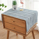 1PC Boho Style Blue Rectangular Tablecloth with Tassel Stripe Pattern, Polyester Woven Desk Cloth for Dresser, Bedside Table, Cabinets, Home Furniture Dust Cover Decor 38x91cm