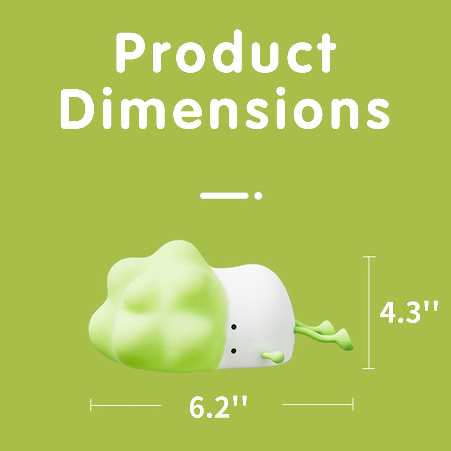 Kids Night Light, Green Broccoli Cute Night Light for Kids, Premium Silicone Nursery Nightlight, Touch Control, Rechargeable