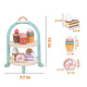 Wooden Dessert Cake Play Food Set Toys, Pretend Play Kids Tea Party Set for Little Girls Toddlers, Montessori Wooden Play Kitchen
