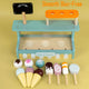 Wooden Ice Cream Toy Play Set, Ice Cream Truck Shop Stand Toys for Toddlers, Montessori Play Kitchen Accessories Wooden Food Set
