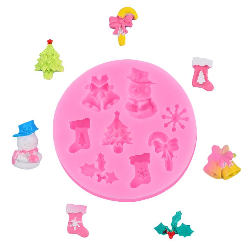 Silicone Molds for Baking, 8 in 1 Molds DIY Cake Decorating, Christmas Snowflake Molds Chocolate Candy Cake Molds