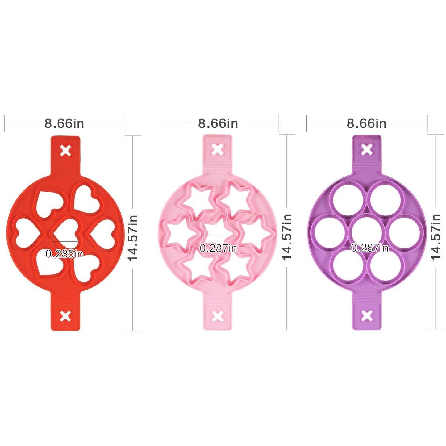 Silicone Pancake Molds for Griddle Pancake Molds for Kids Silicone Pancake Molds Fried Egg Mold Reusable, Non Stick (3 Pack )