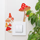 3D Butterfly Switch Wall Stickers-Glow in Dark Cute Panda Love Heart Window Clings Luminous Mushroom Wall Stickers for Kids
