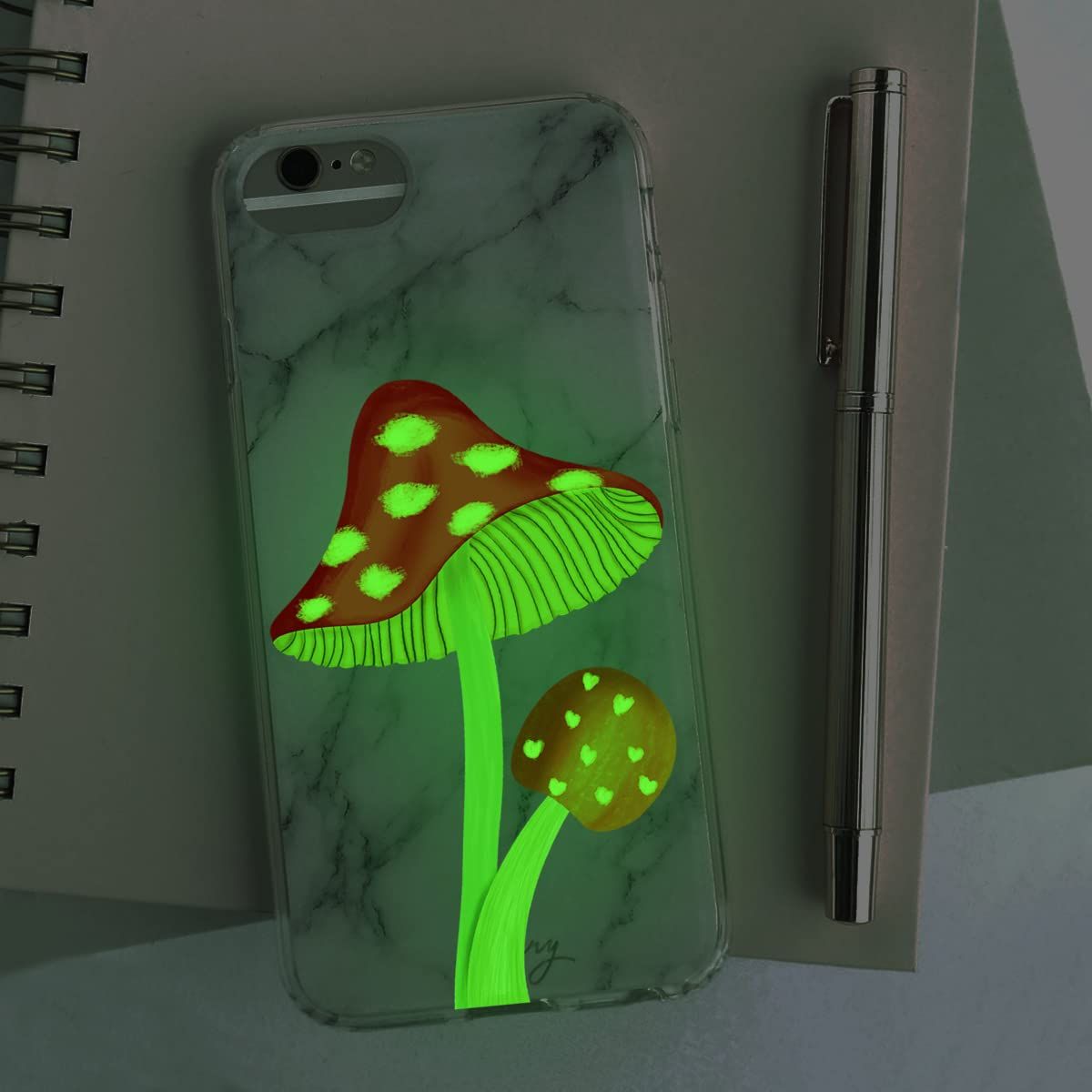3D Butterfly Switch Wall Stickers-Glow in Dark Cute Panda Love Heart Window Clings Luminous Mushroom Wall Stickers for Kids
