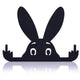 Funny Middle Finger Rabbit, Adorable Black Rabbit Statue with Raised Middle Finger, Black Rabbit Decor, (Rabbit -5.9 in)