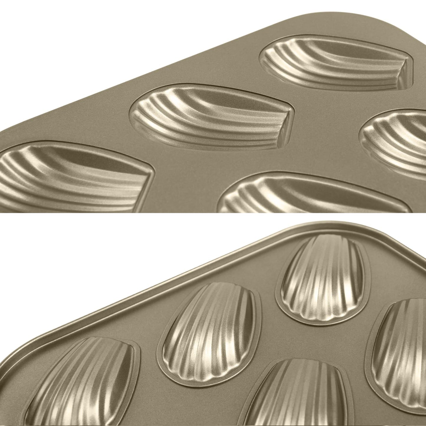 Mold Cake Pan, 6-Cavity Non-Stick Oval Shell Bakeware for Oven Baking Heavy Duty Cookies Trays for Oven Baking,