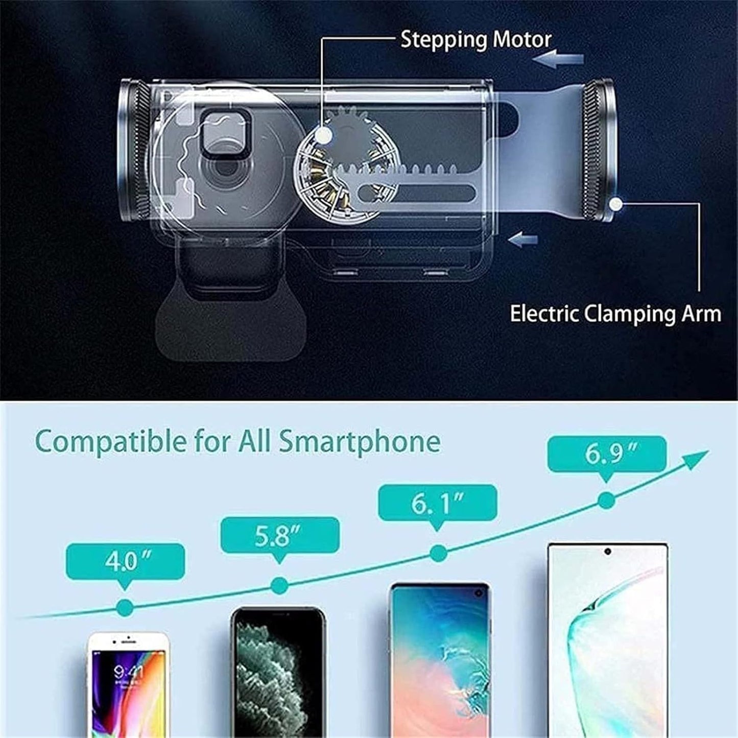 Electric Induction Mobile Phone Holder, New Phone Holder Electric Bracket Suitable for Air Vent Clip Stand Auto Mount Bracke