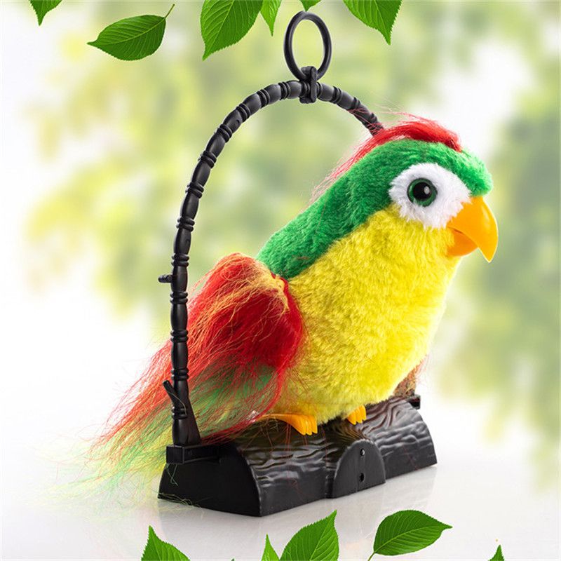 Parrot Toys Talking Parrot Toy Recording Words: Repeats What You Say Bird Electronic Pet Talking Plush Toy Singing Chirping