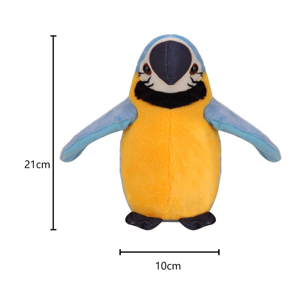 Talking Macaw Parrot Repeat What You Say Stuffed Animal Plush Toy Electronic Record Animated Bird Shake Wings Speaking Parrot Pet