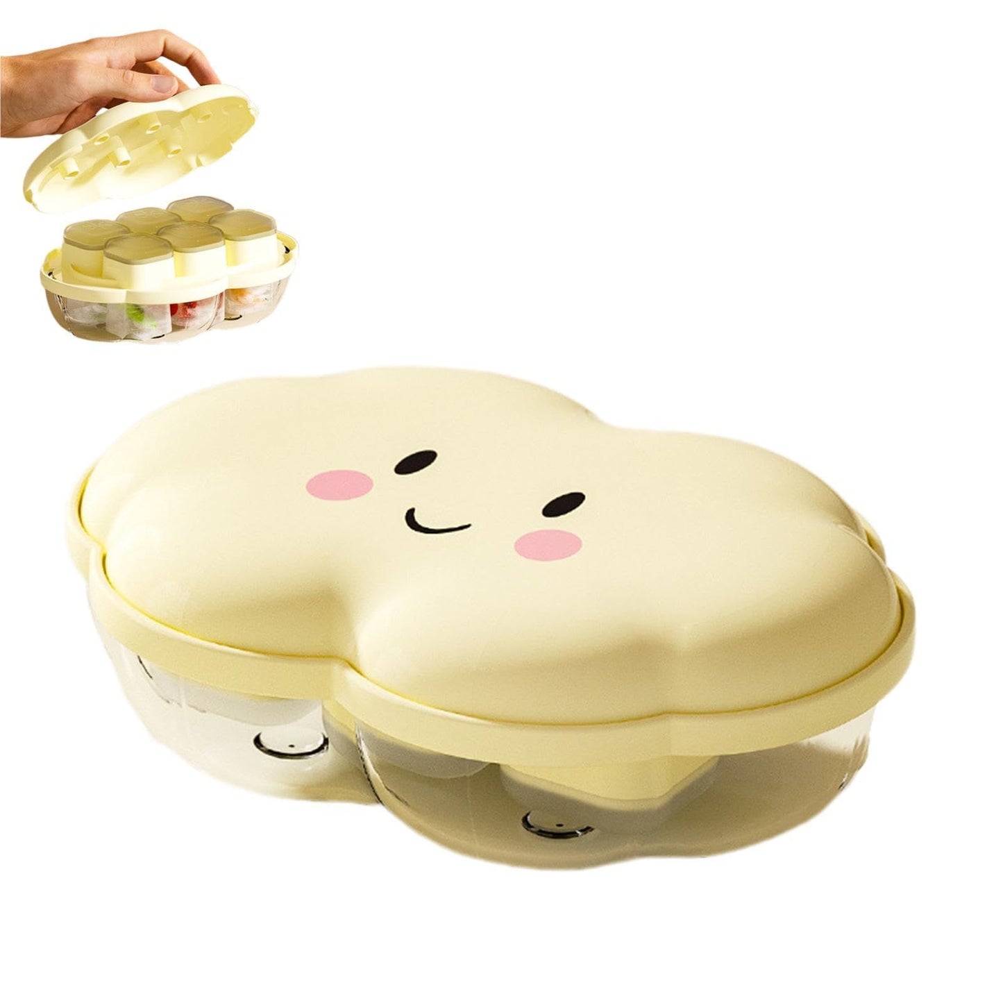 Silicone Ice Box, Kitchen Storage Box, Cloud Shape Mold, Cute Kitchen Gadget Mold, Ice Maker Tray, Leakproof Lattice