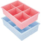 Square Ice Cube Trays, Set of 2 -Homewares - Pink & Blue Kitchen Drink Ice Mold Utensil - MAKE BIG ICE